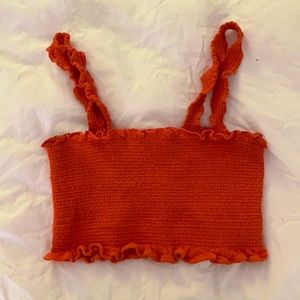FREE PEOPLE orange summer knit crop top 🌞🍊🌞🍊